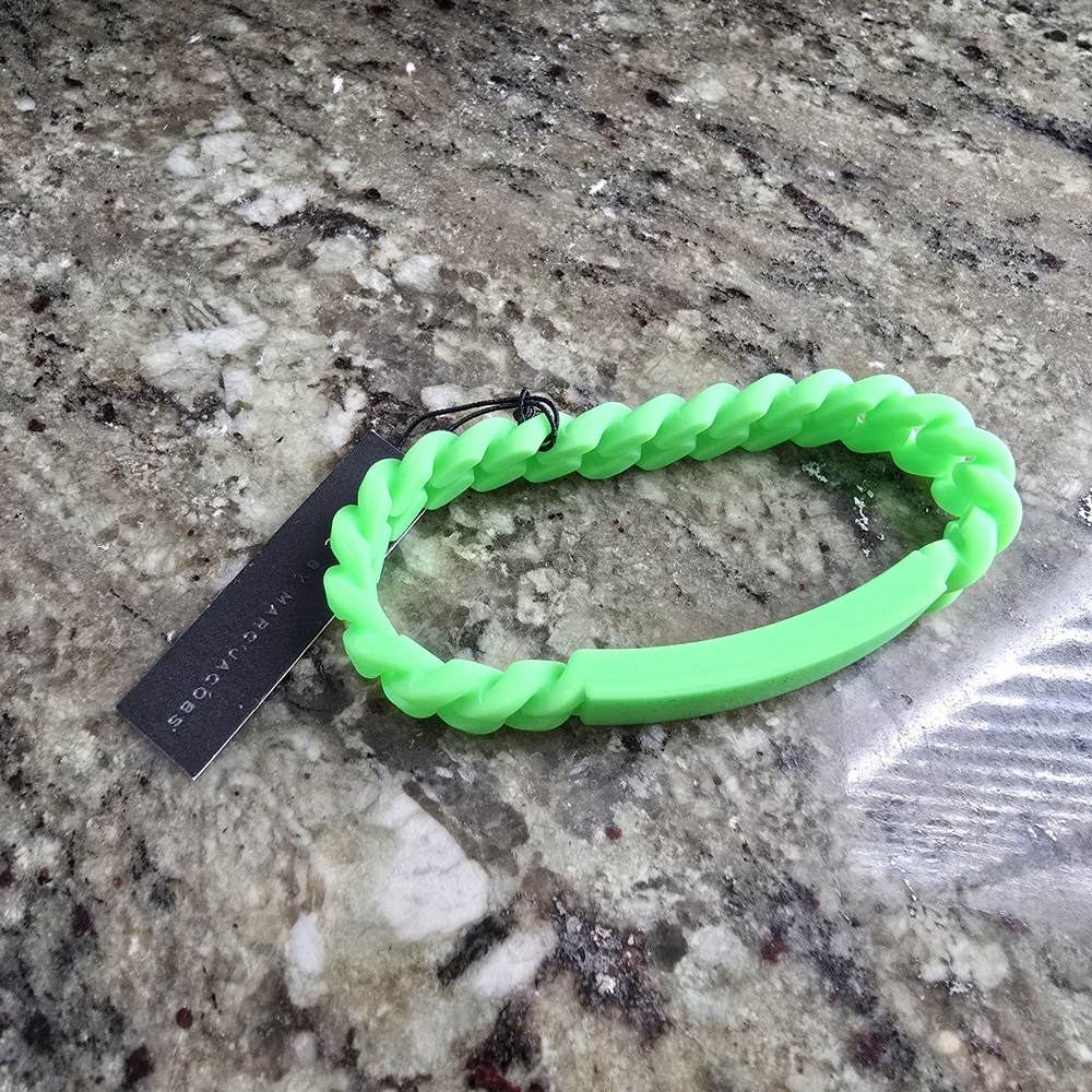 NWT Marc by Marc Jacobs Toucan Green Standard Supply Braided Silicone Bracelet